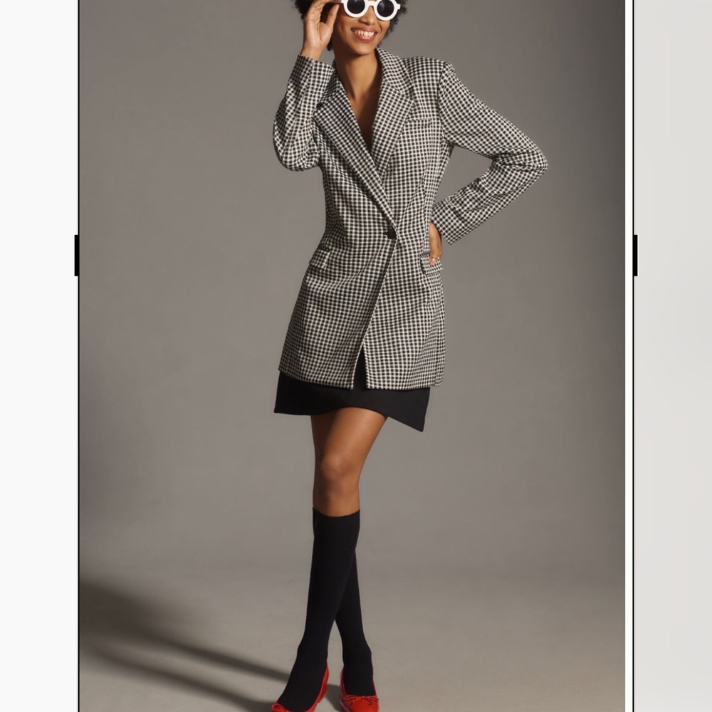 Maeve ❤️ Longline Check Blazer ❤️ Houndstooth 
NWT
